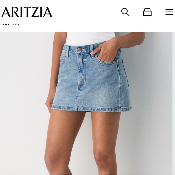 Aritzia Denim Forum 90s Mini Skirt - Picture 1 of 5
